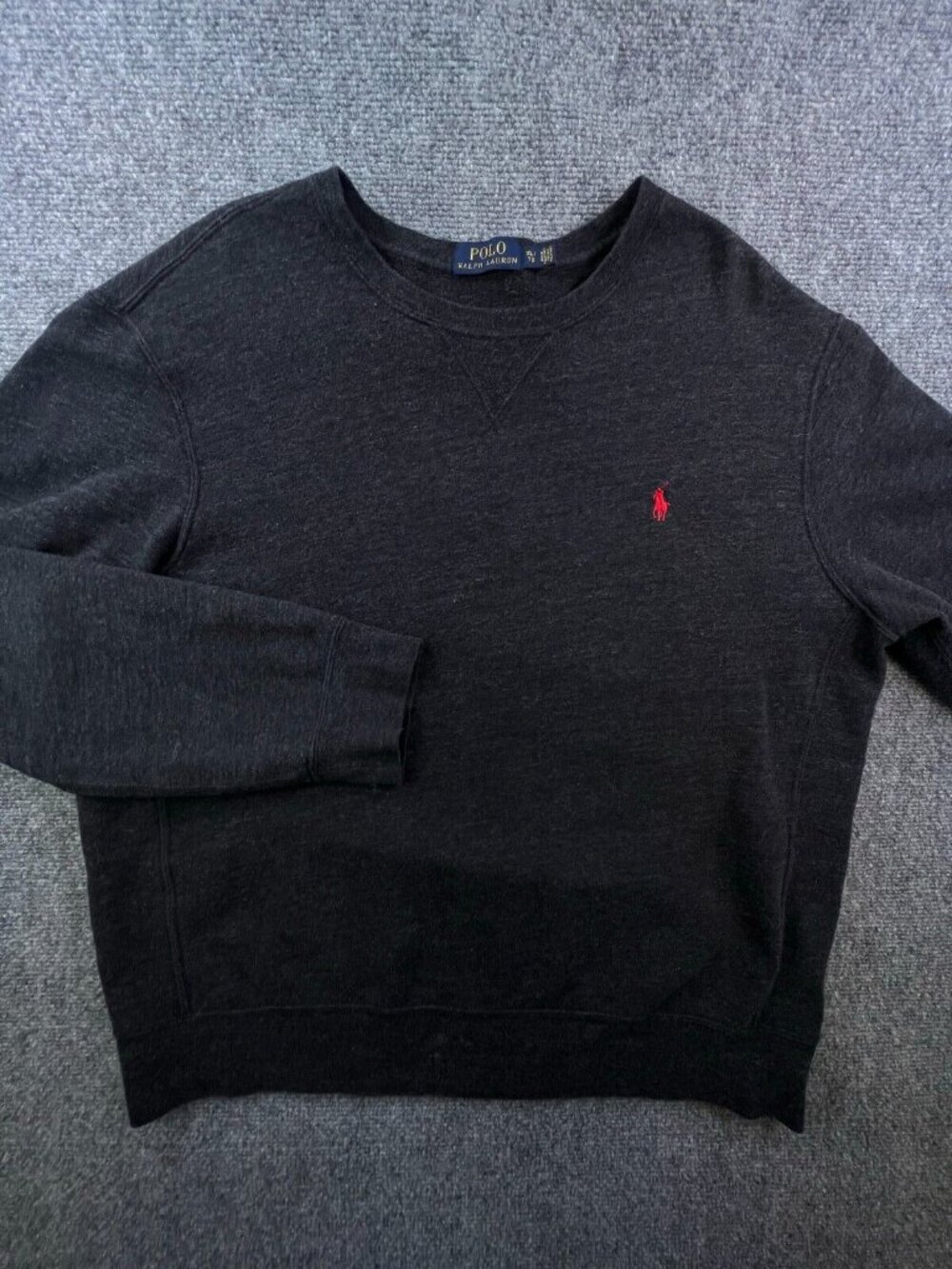 Polo Ralph Lauren Long Sleeve Sweater Sweatshirt Dark Gray XL w Pony Men’s Adult
